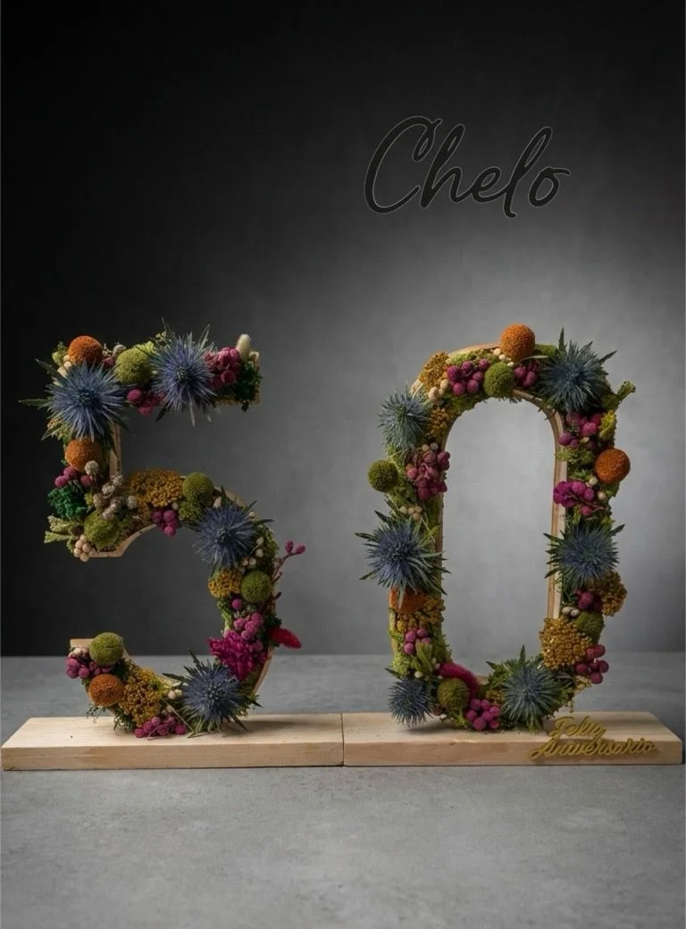 Numeros en flor preservada